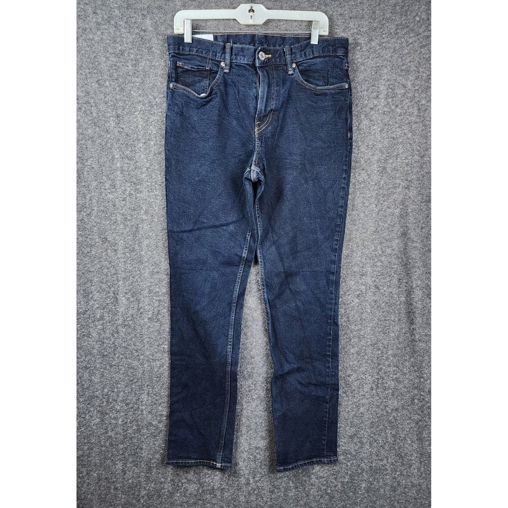 H&M Slim Jeans Women 33/32 Dark Indigo Blue Stretch Denim Mid Rise Classic